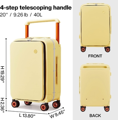 Gepäck mit breitem Handgriff Luxus-Design Rolling Reisetasche PC Hardside mit Aluminiumrahmen Hohlspinnerräder,