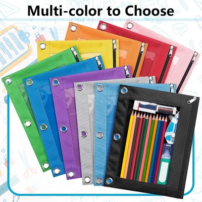 Bleistiftkoffer mit glattem Reißverschluss, klarem Fenster Bleistiftkoffer für Binder, große Kapazität 3 Ring Binder Bleistiftbeutel