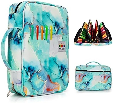 300 Schlitze Farbstiftkasten - Stiftkasten-Organisator mit Handy Wrap &amp; Zipper, Mehrschichthalter für Prismacolor Farbstift