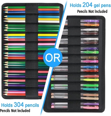 300 Schlitze Farbstiftkasten - Stiftkasten-Organisator mit Handy Wrap &amp; Zipper, Mehrschichthalter für Prismacolor Farbstift