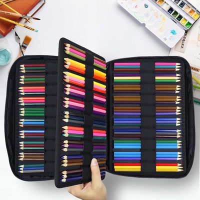 300 Schlitze Farbstiftkasten - Stiftkasten-Organisator mit Handy Wrap &amp; Zipper, Mehrschichthalter für Prismacolor Farbstift