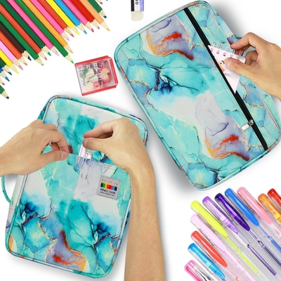 300 Schlitze Farbstiftkasten - Stiftkasten-Organisator mit Handy Wrap &amp; Zipper, Mehrschichthalter für Prismacolor Farbstift