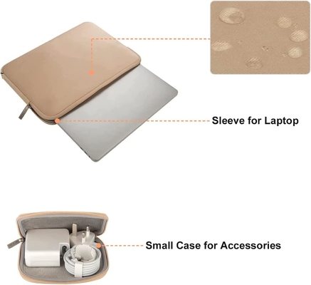 Laptop-Hülle Kompatibel mit MacBook Air/Pro, 13 bis 13,3 Zoll Notebook, Neopren-Tasche mit kleinem Gehäuse, Aprikosen