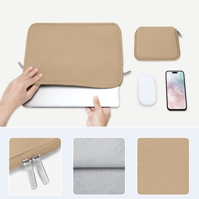 Laptop-Hülle Kompatibel mit MacBook Air/Pro, 13 bis 13,3 Zoll Notebook, Neopren-Tasche mit kleinem Gehäuse, Aprikosen