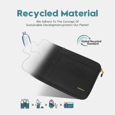 Geeignet für MacBook Pro 13-14 Zoll, recyceltes PET Laptop mit Handgriff und Zubehörtasche