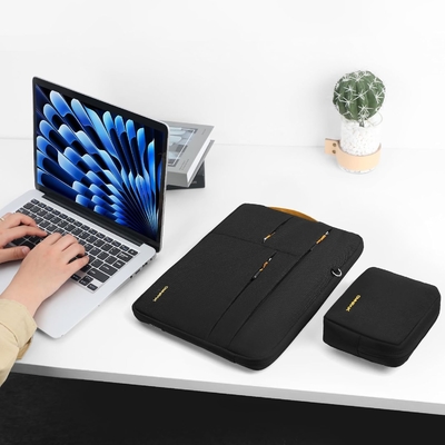 Geeignet für MacBook Pro 13-14 Zoll, recyceltes PET Laptop mit Handgriff und Zubehörtasche