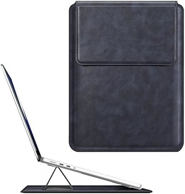 Laptopgehäuse MacBook Air 13.6M3 M2 A3113 A2681/MacBook Pro 14 A2992-PU Ledertinke Taschenhülle mit Stehfunktion, braun