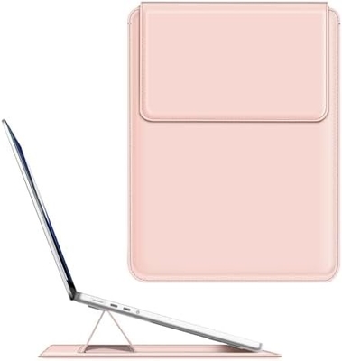 Laptopgehäuse MacBook Air 13.6M3 M2 A3113 A2681/MacBook Pro 14 A2992-PU Ledertinke Taschenhülle mit Stehfunktion, braun