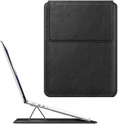 Laptopgehäuse MacBook Air 13.6M3 M2 A3113 A2681/MacBook Pro 14 A2992-PU Ledertinke Taschenhülle mit Stehfunktion, braun