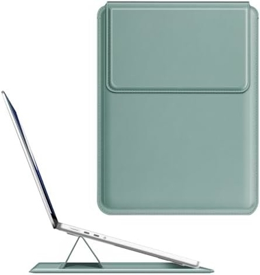 Laptopgehäuse MacBook Air 13.6M3 M2 A3113 A2681/MacBook Pro 14 A2992-PU Ledertinke Taschenhülle mit Stehfunktion, braun