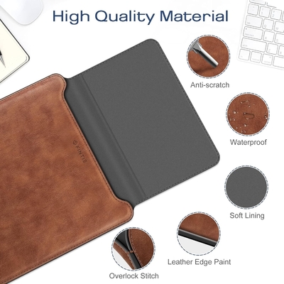 Laptopgehäuse MacBook Air 13.6M3 M2 A3113 A2681/MacBook Pro 14 A2992-PU Ledertinke Taschenhülle mit Stehfunktion, braun