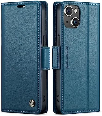 QLTYPRI Wallet Cover für iPhone 13/14, [RFID-blockierende] Kreditkartenfachhalter für den stoßsicheren Schutz des Telefongehäuses