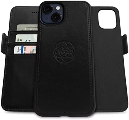 iPhone 13 Portemonnaie / 2-in-1-Schockkoffer und abnehmbares veganes Leder-Set, kompatibel mit MagSafe, RFID-geschützt