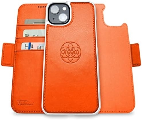 iPhone 13 Portemonnaie / 2-in-1-Schockkoffer und abnehmbares veganes Leder-Set, kompatibel mit MagSafe, RFID-geschützt
