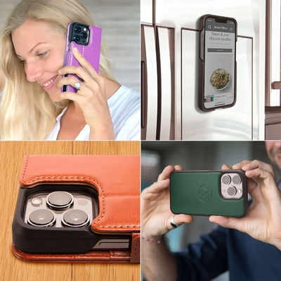 iPhone 13 Portemonnaie / 2-in-1-Schockkoffer und abnehmbares veganes Leder-Set, kompatibel mit MagSafe, RFID-geschützt