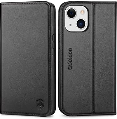 Leder Wallet Klappkoffer Magnetische Dichtung RFID Blockierung Karten-Slot Halter vollständig geschützt Fall kompatibel mit iPhone 13