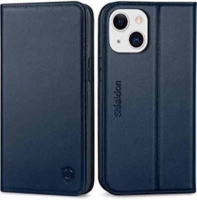 Leder Wallet Klappkoffer Magnetische Dichtung RFID Blockierung Karten-Slot Halter vollständig geschützt Fall kompatibel mit iPhone 13