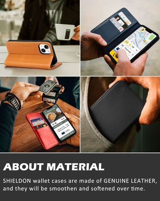 Leder Wallet Klappkoffer Magnetische Dichtung RFID Blockierung Karten-Slot Halter vollständig geschützt Fall kompatibel mit iPhone 13