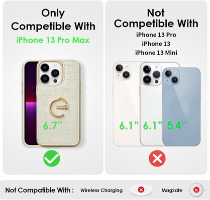 iPhone 13Pro Max 6,7&quot;, Portemonnaie mit Kartenhalter, Lederschutzkoffer mit Ringhalter,