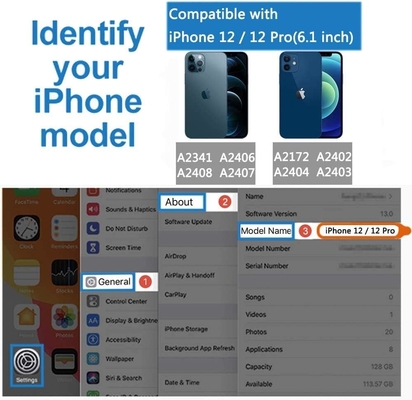 iPhone 12 Pro/iPhone 12 Brieftasche mit Hülle, Reißverschluss, Handgurt, RFID-geschützte Brieftasche -