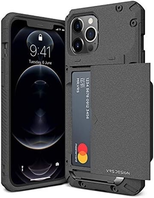 Für iPhone 12 Pro Max mit [4 Karten]Premium solide Kreditkarten Slot Brieftasche für iPhone 12 Pro Max 6,7-Zoll