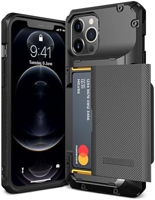 Für iPhone 12 Pro Max mit [4 Karten]Premium solide Kreditkarten Slot Brieftasche für iPhone 12 Pro Max 6,7-Zoll