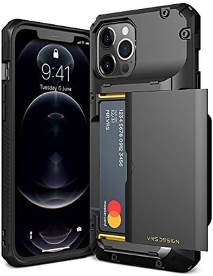 Für iPhone 12 Pro Max mit [4 Karten]Premium solide Kreditkarten Slot Brieftasche für iPhone 12 Pro Max 6,7-Zoll