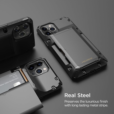 Für iPhone 12 Pro Max mit [4 Karten]Premium solide Kreditkarten Slot Brieftasche für iPhone 12 Pro Max 6,7-Zoll