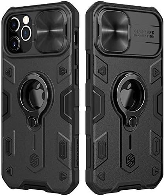 iPhone 12 Pro Max Gehäuse mit Kameraabdeckung und Kickstand, Militärschutzausrüstung,
