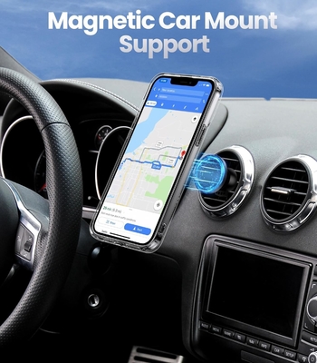 Schild für iPhone 12 Pro Max Gehäuse mit Ständer, Telefongehäuse klar mit Doppelringhalter [Verstellbar &amp; Klappbar]