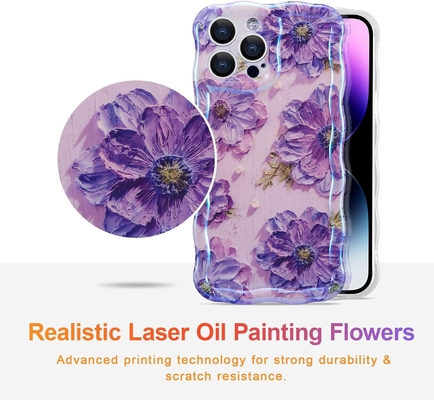 iPhone 12 Pro Max, farbenfrohe Retro-Öldruck-Laser-Glanz-Muster niedlich lockige wellige Kante exquisite Telefonkoffer