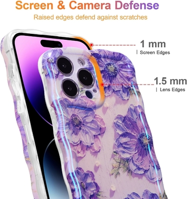 iPhone 12 Pro Max, farbenfrohe Retro-Öldruck-Laser-Glanz-Muster niedlich lockige wellige Kante exquisite Telefonkoffer