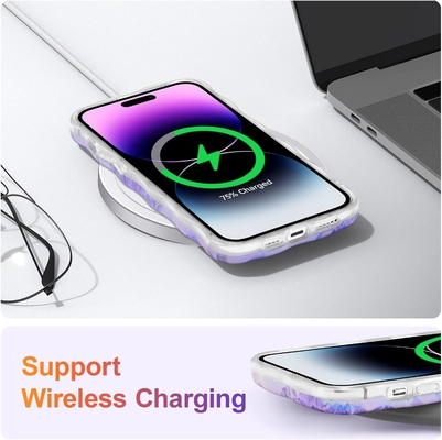 iPhone 12 Pro Max, farbenfrohe Retro-Öldruck-Laser-Glanz-Muster niedlich lockige wellige Kante exquisite Telefonkoffer