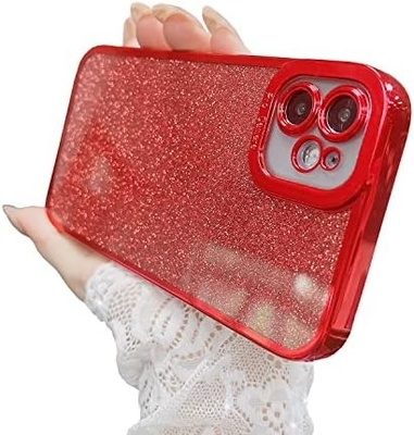 iPhone 12 Pro Max transparentes Gehäuse Design, eingebaute Glitter Luxus glänzendes Papier, Pop und schön