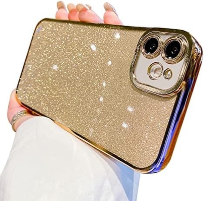 iPhone 12 Pro Max transparentes Gehäuse Design, eingebaute Glitter Luxus glänzendes Papier, Pop und schön