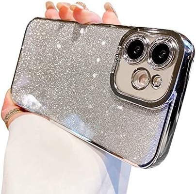 iPhone 12 Pro Max transparentes Gehäuse Design, eingebaute Glitter Luxus glänzendes Papier, Pop und schön