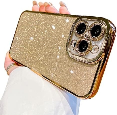 iPhone 12 Pro Max transparentes Gehäuse Design, eingebaute Glitter Luxus glänzendes Papier, Pop und schön