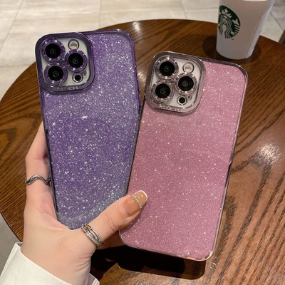 iPhone 12 Pro Max transparentes Gehäuse Design, eingebaute Glitter Luxus glänzendes Papier, Pop und schön