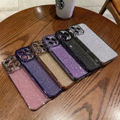 iPhone 12 Pro Max transparentes Gehäuse Design, eingebaute Glitter Luxus glänzendes Papier, Pop und schön