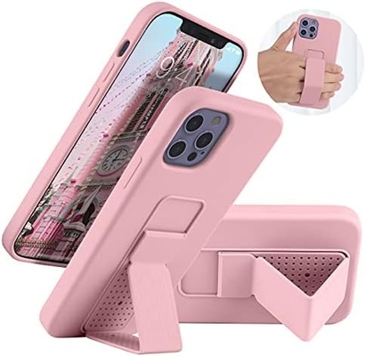 Silikon Kickstand Gehäuse kompatibel mit iPhone 11 Gehäuse (6,1 Zoll) Vertikal und Horizontal Stand Handgurt Metall Kickstand
