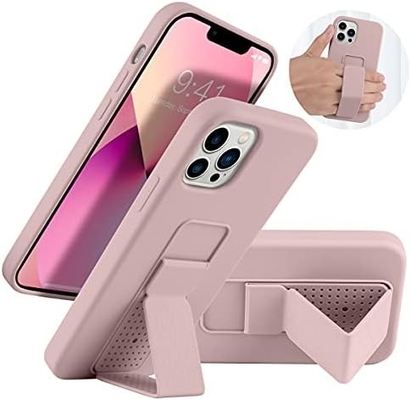 Silikon Kickstand Gehäuse kompatibel mit iPhone 11 Gehäuse (6,1 Zoll) Vertikal und Horizontal Stand Handgurt Metall Kickstand