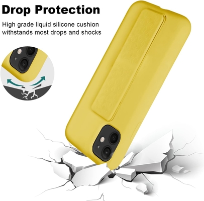 Silikon Kickstand Gehäuse kompatibel mit iPhone 11 Gehäuse (6,1 Zoll) Vertikal und Horizontal Stand Handgurt Metall Kickstand