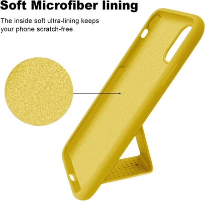 Silikon Kickstand Gehäuse kompatibel mit iPhone 11 Gehäuse (6,1 Zoll) Vertikal und Horizontal Stand Handgurt Metall Kickstand