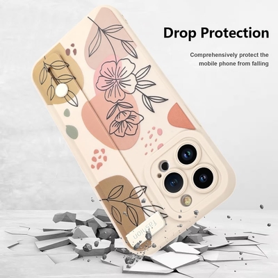 iPhone 12 Pro Max Silikonkoffer mit Strap für Frauen Mädchen Schöne Blumenblumen Muster Design Verstellbares Weiches Drahtband