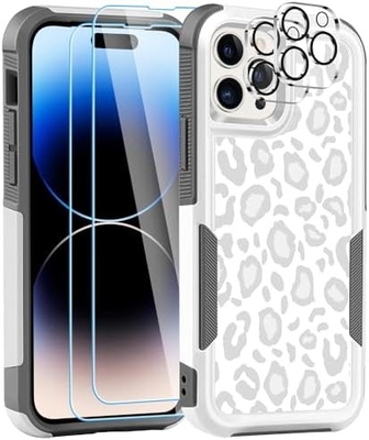 [5 in 1 für iPhone 15 Plus Gehäuse, mit 2 Pack Bildschirmschutz + 2 Pack Kamera-Objektiv-Schutz, Heavy-Duty robust