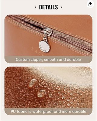 EACHY Travel Makeup Bag,Large Capacity Cosmetic Bags for Women,Waterproof Portable Pouch Open Flat Toiletry Bag Pattern Makeup Bag