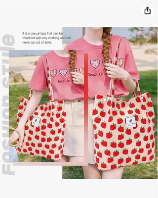 Tragetasche Damen Mädchen, Große Kapazität Cord wiederverwendbare Einkaufsschultertasche mit Innen