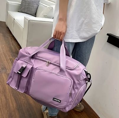 Versatile Women's Travel & Gym Bag - Chic Pink, Multi-Functional Organizer with Large Capacity, Adjustable Shoulder Strap, and Independent Shoe Compartment - Durable Polyester,, Zip Closure - Perfect