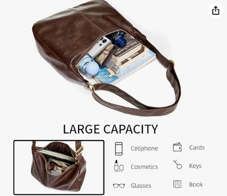 Hobo-Taschen für Frauen, Ultra-Soft Klappbare Vegan Leder Schulter Handtasche, Stilvolle Slouchy Tote Handtaschen