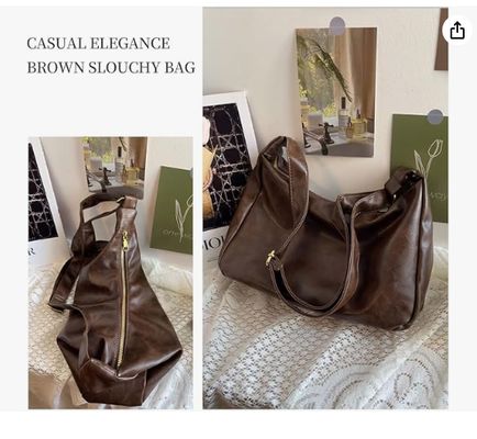 Hobo-Taschen für Frauen, Ultra-Soft Klappbare Vegan Leder Schulter Handtasche, Stilvolle Slouchy Tote Handtaschen